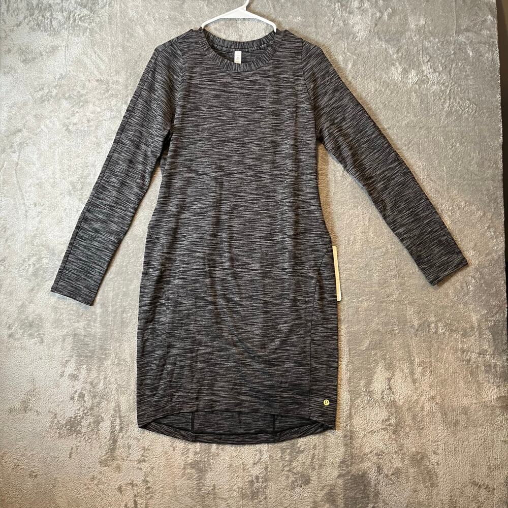 Lululemon Size 10 Black Heathered Long Sleeve Athletic &go Where-To Dress New